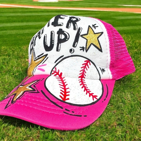 Handpainted Mesh Back Trucker Hat - Score Big with Style! ? Baseball or Football main image 14